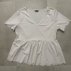 Peplum Top Scallop Hem